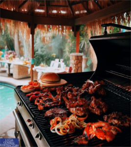 Grill succulent burgers, marinated kebabs, and flavorful seafood